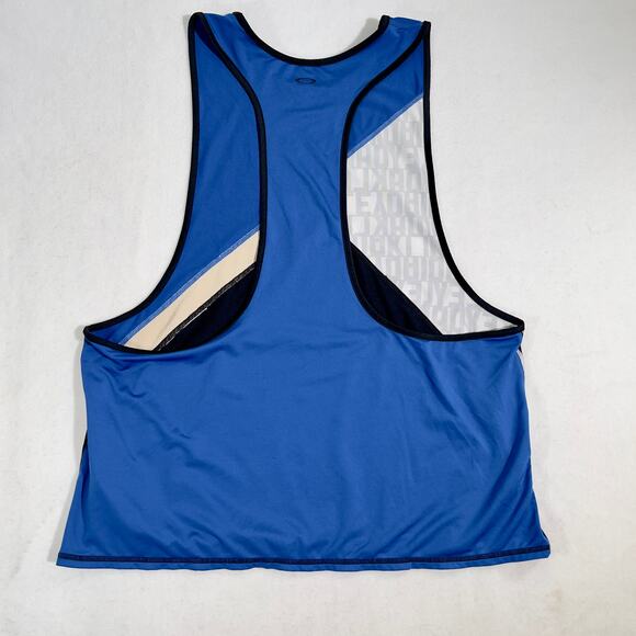 Oakley Swift Tank Top Hydrolix Woman's Large 532249 Imperial Blue All Over Logo - Picture 3 of 16